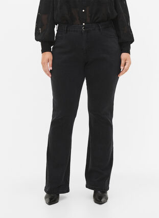 Korkeavyötäröiset Ellen bootcut-farkut, Grey Denim, Model image number 2