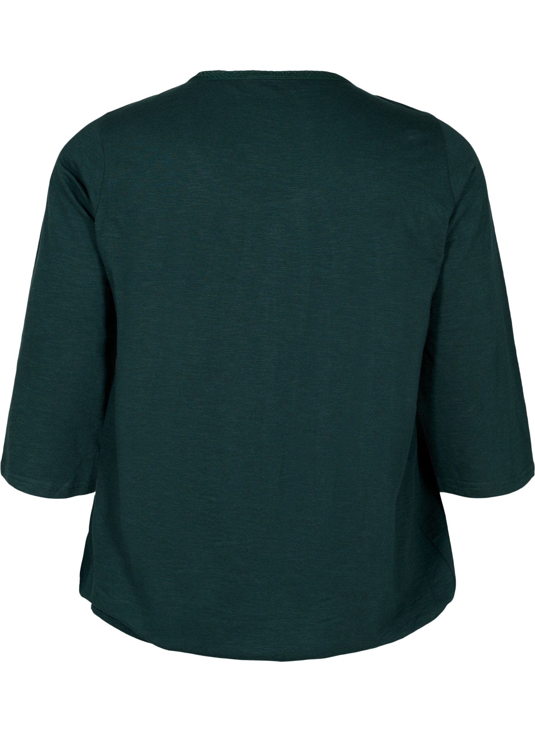 Zizzi Puuvillapusero 3/4-hihoilla, Scarab, Packshot image number 1