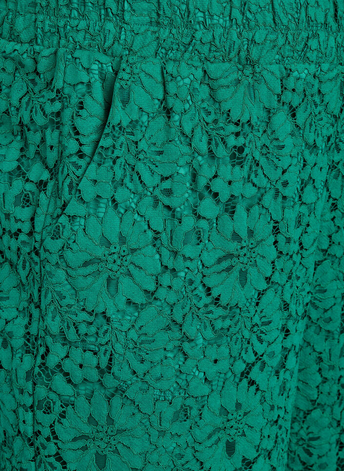 Korkeavyötäröiset taskulliset pitsihousut, Vihreä, Packshot image number 2