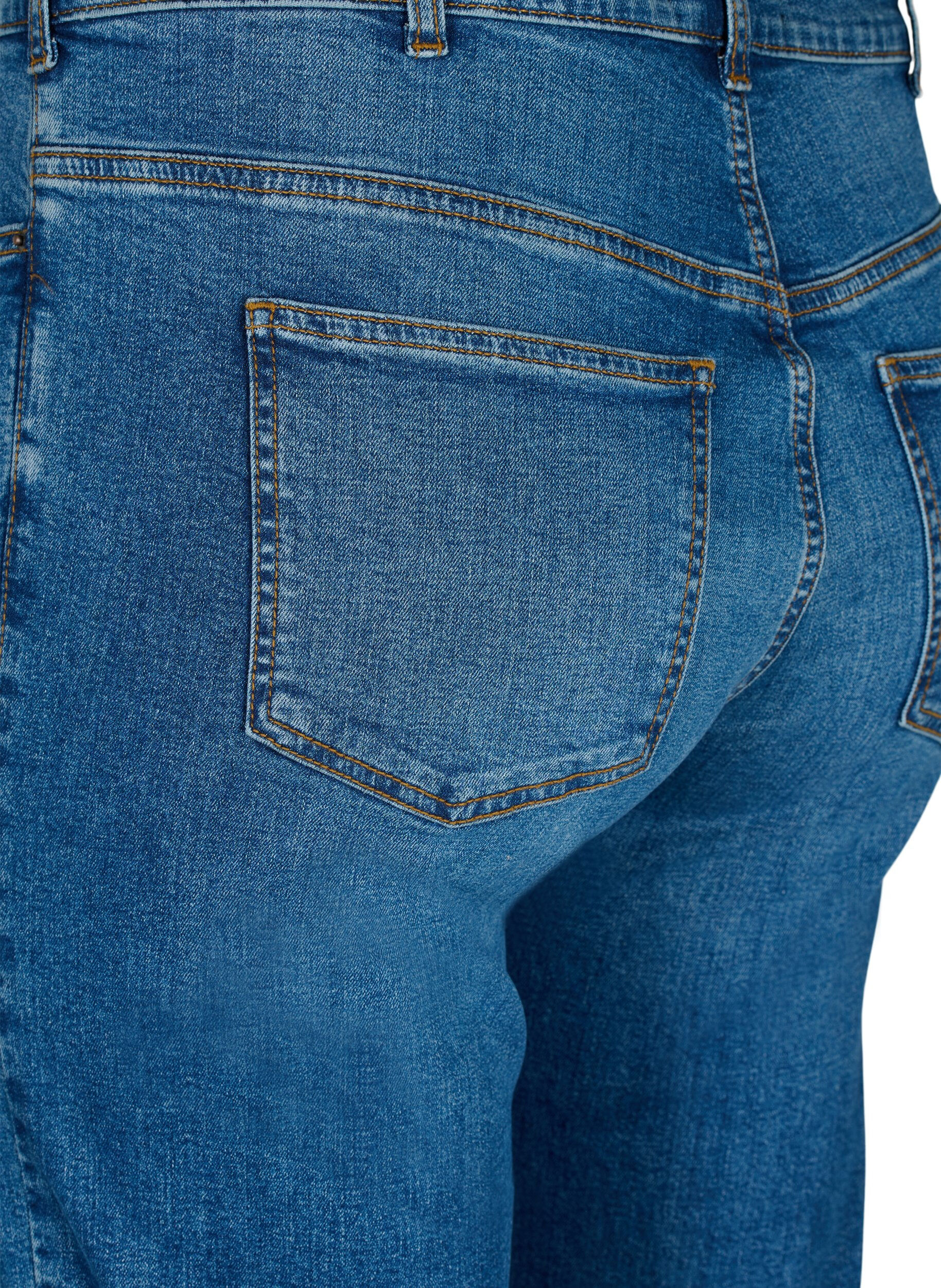 Zizzi Korkeavy&ouml;t&auml;r&ouml;iset ja tavallisen malliset Gemma-farkut, Blue denim, Packshot image number 3