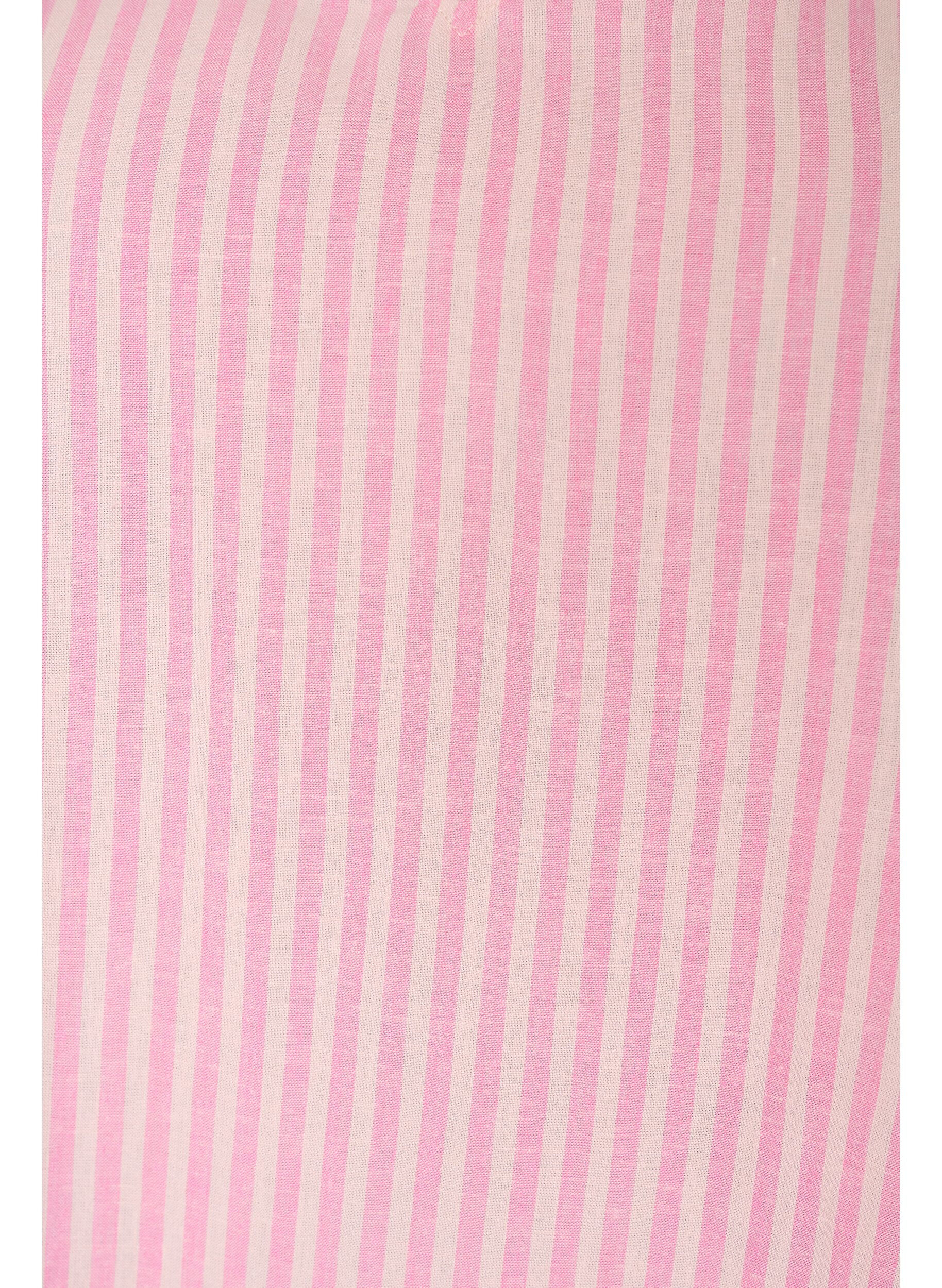 ZizziViskoosi- ja pellavapusero r&ouml;yhel&ouml;hihoilla, Vaaleanpunainen, Packshot image number 2