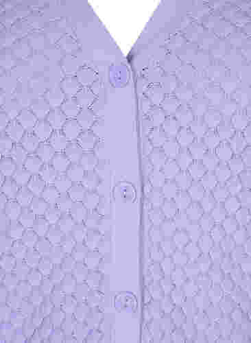 Kuvioitu puuvillainen neuletakki, Lavender, Packshot image number 2