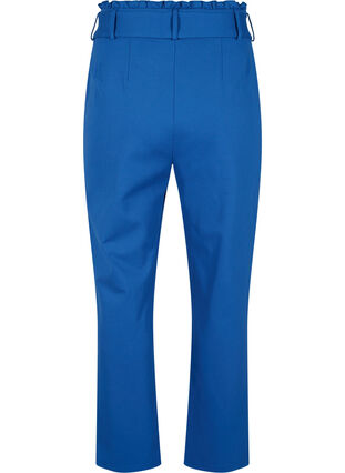 Korkeavyötäröiset housut, joissa röyhelöitä ja solmimisnauha, Blue Quartz, Packshot image number 1