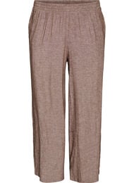 Leve&auml;lahkeiset pellava- ja viskoosihousut, Ruskea