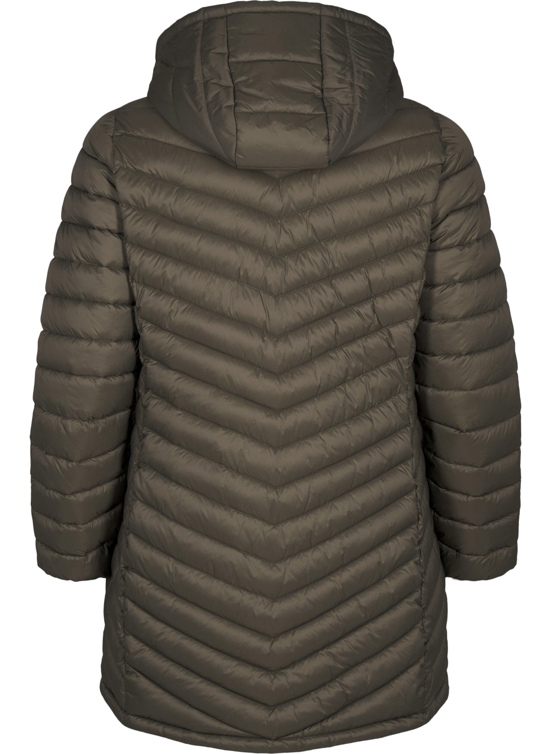 Zizzi Kevyt takki taskuilla ja irrotettavalla hupulla, Vihre&auml;, Packshot image number 1