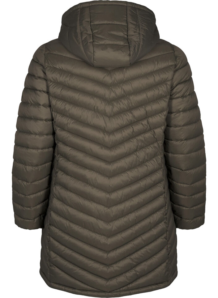 Kevyt takki, jossa on taskut ja irrotettava huppu, Vihreä, Packshot image number 1