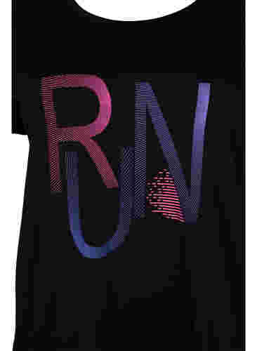 T-paita printillä treeniin , Black w. stripe run, Packshot image number 2
