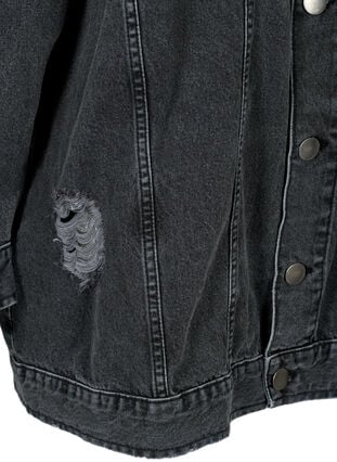 Väljä farkkutakki kulutuksilla, Dark Grey Denim, Packshot image number 3