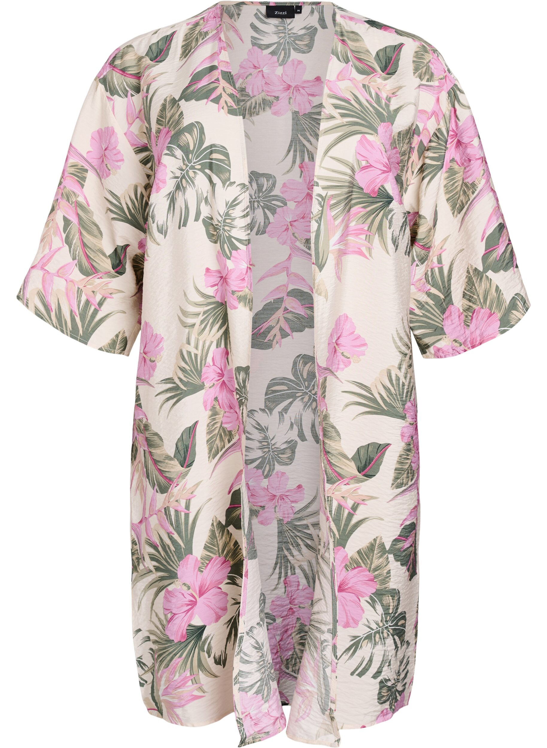 ZizziViskoosikimono, &frac34;-mittaiset hihat, Vanilja, Packshot image number 0