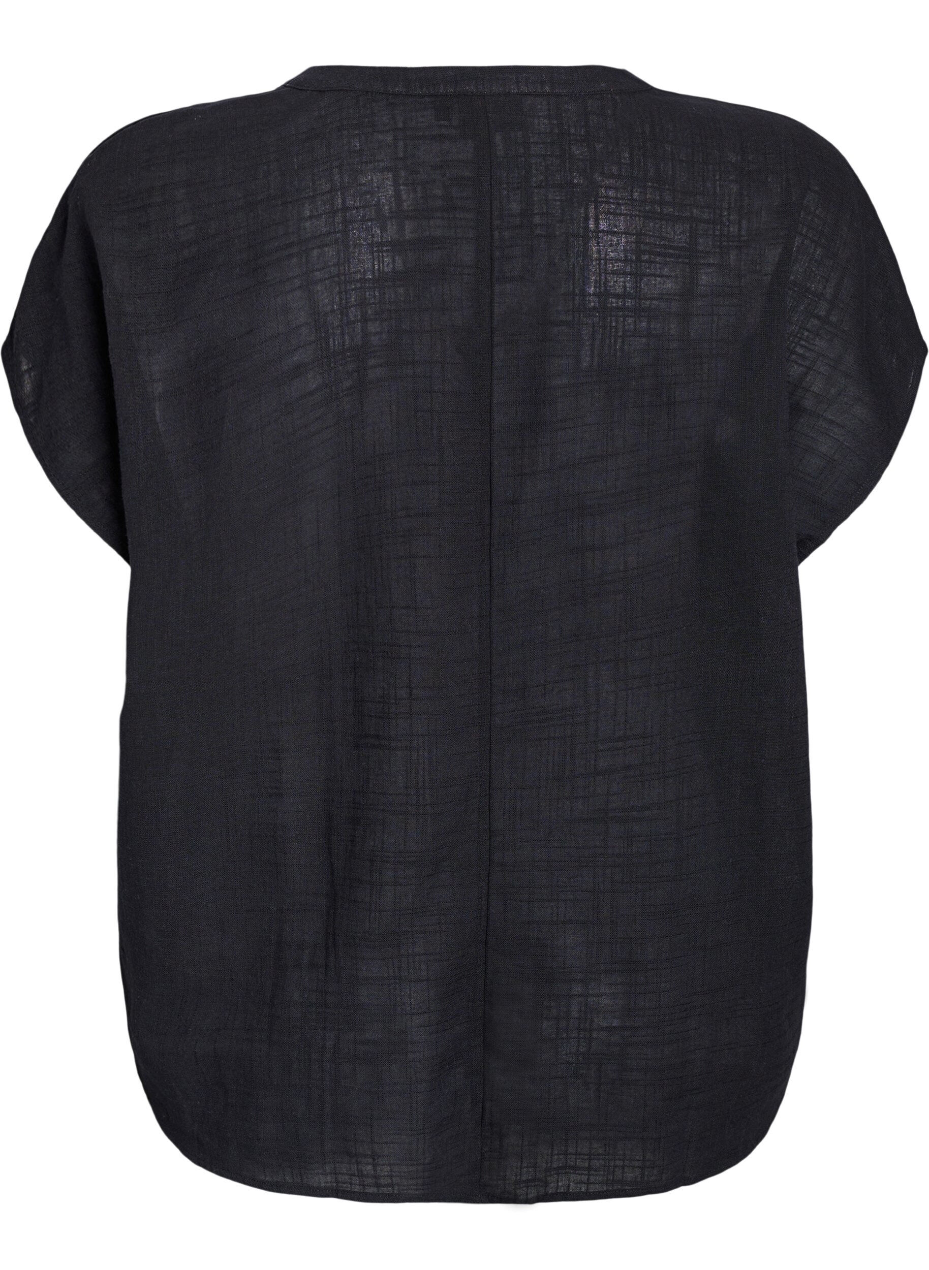 Zizzi V&auml;lj&auml; holkkihihainen pusero, Musta, Packshot image number 1