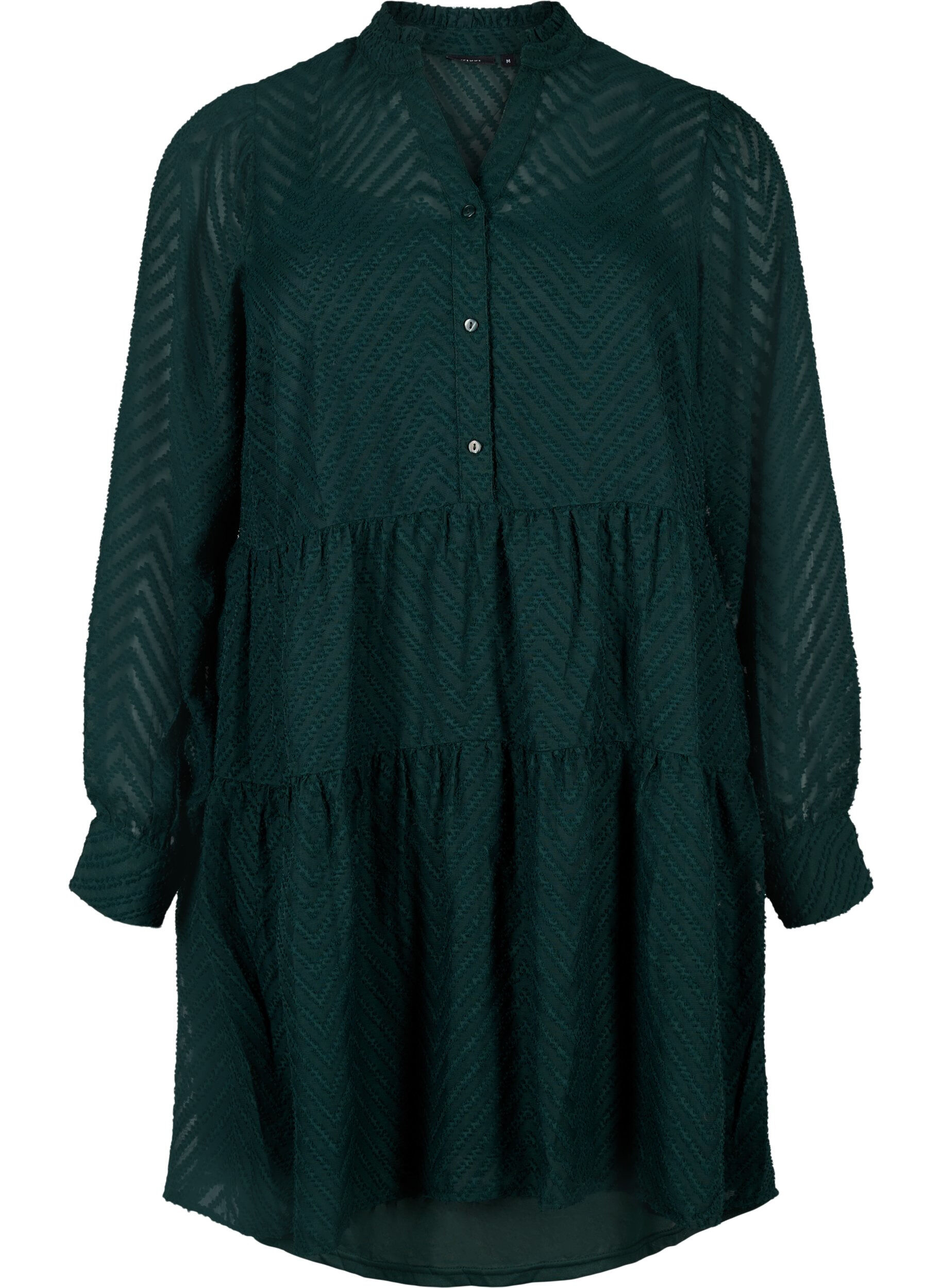 Zizzi Teksturoitu lyhyt mekko r&ouml;yhel&ouml;kauluksella, Scarab, Packshot image number 0