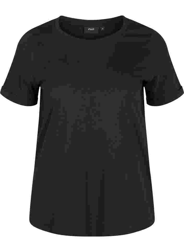 Perus t-paita puuvillasta, Black, Packshot image number 0