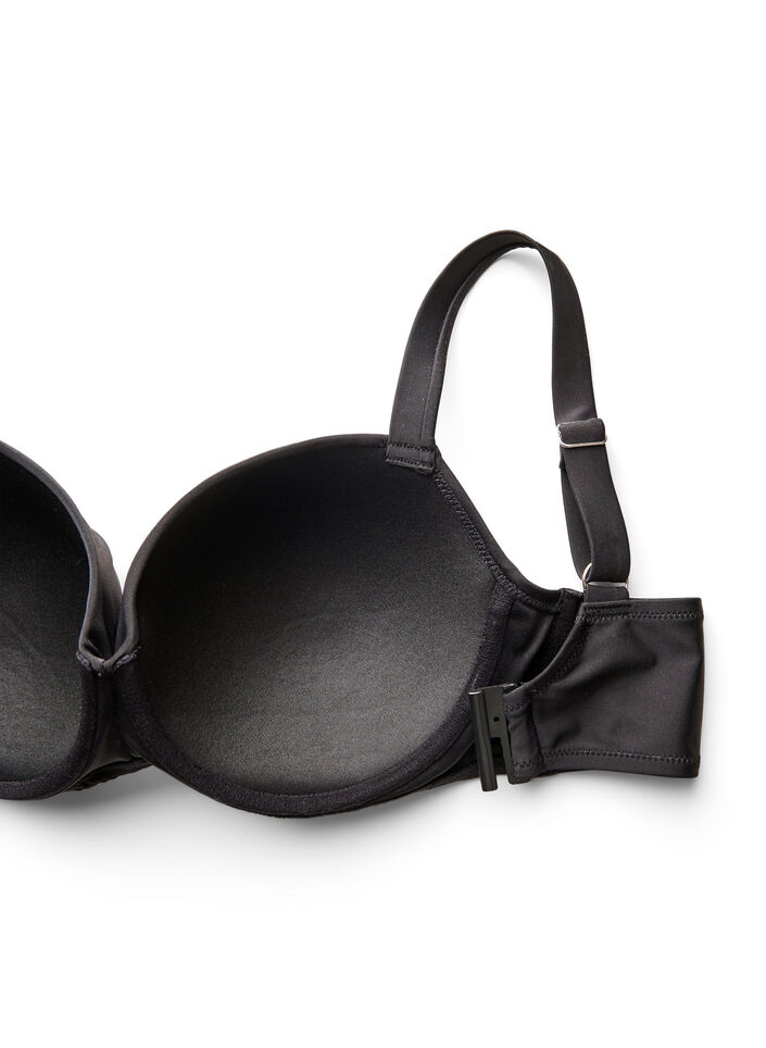 Kaarituelliset bikiniliivit rypytyksell&auml;, Musta, Packshot image number 3