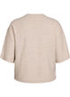 V&auml;lj&auml; neulepusero, jossa on lyhyet hihat, Beige, Packshot image number 1