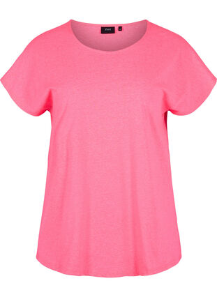 Neonvärinen t-paita puuvillasta, Neon Pink, Packshot image number 0