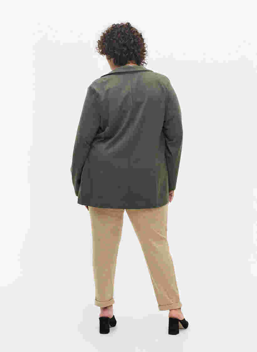 Meleeratut housut nyörillä ja taskuilla , Beige Melange, Model image number 1