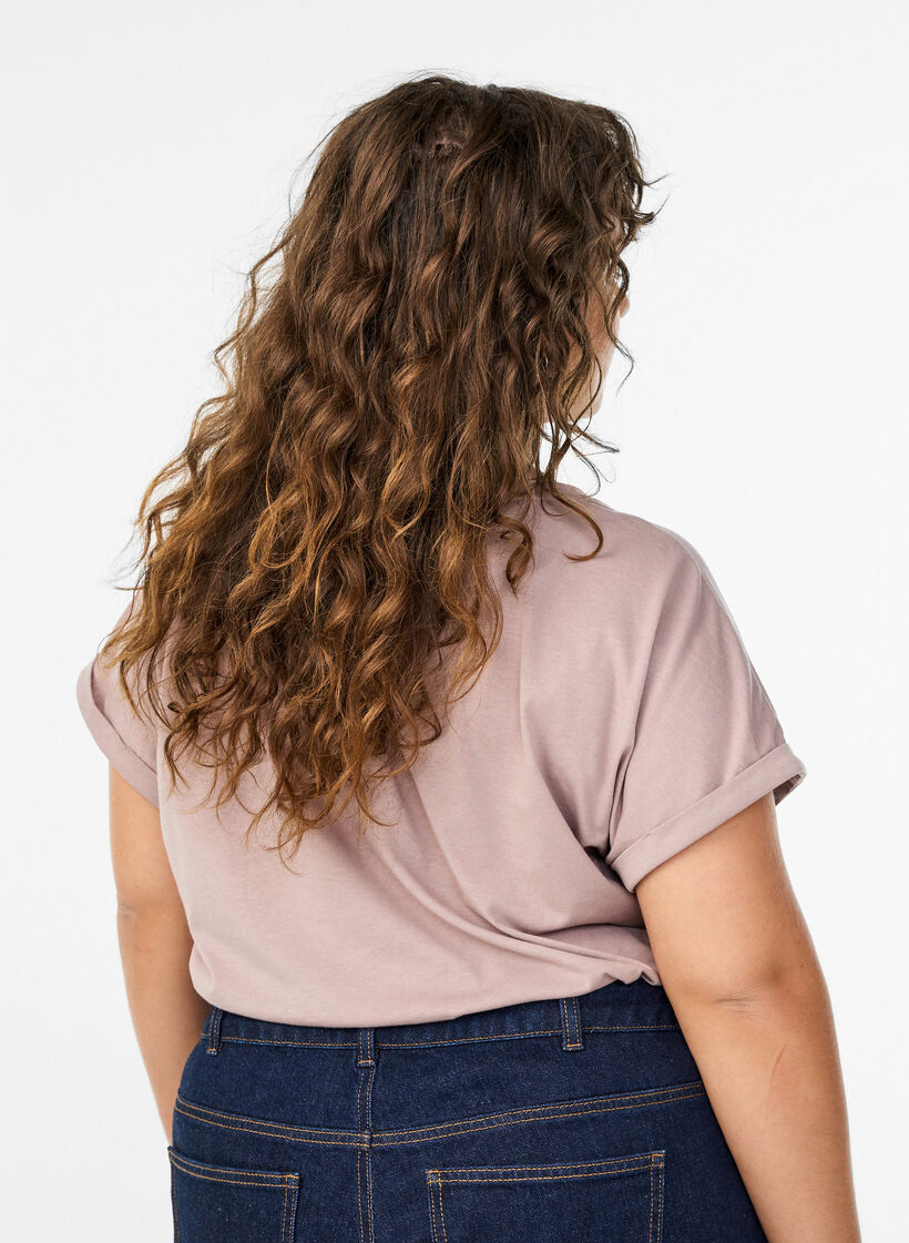 Lyhythihainen t-paita puuvillasekoitteesta, Punainen, Model image number 2