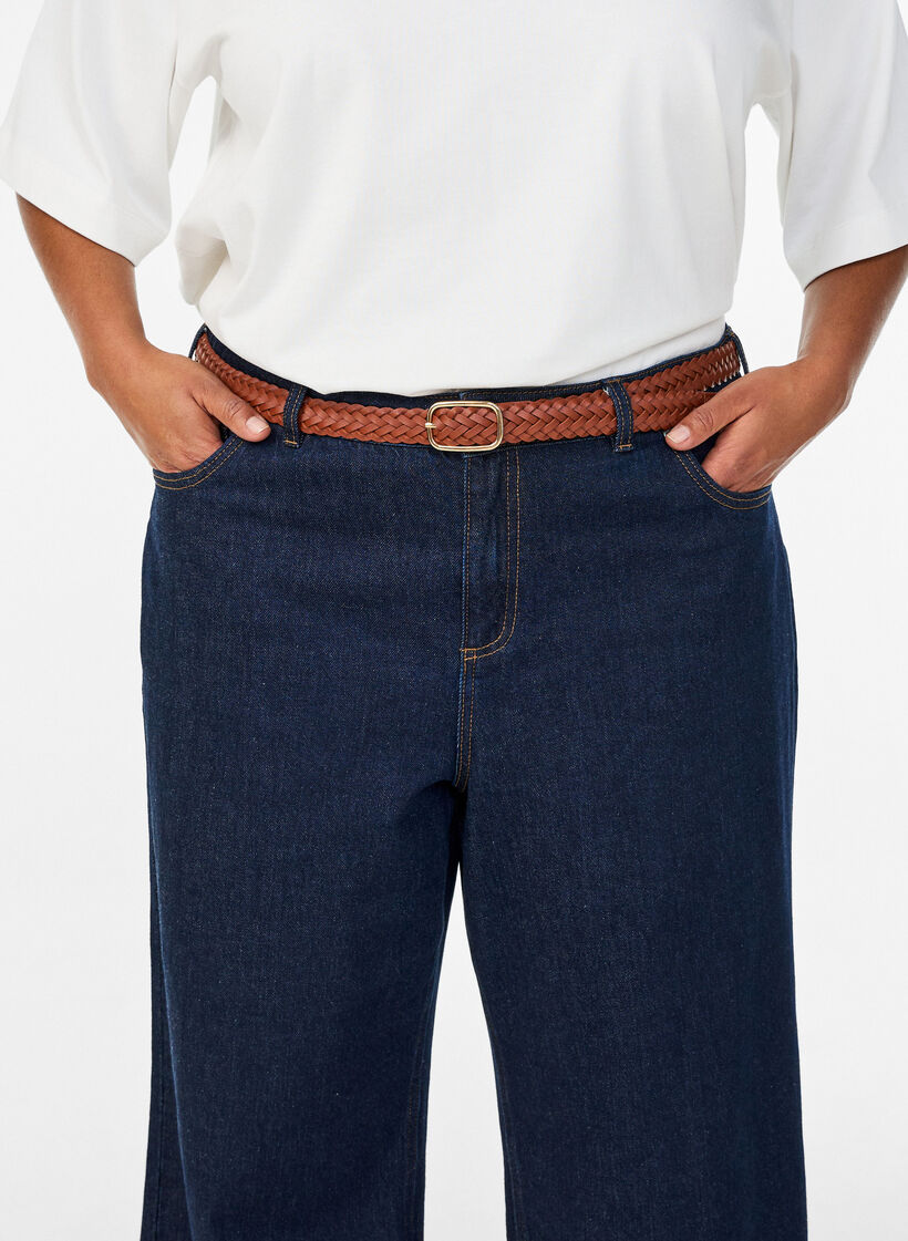 Punottu vy&ouml; tekonahkaa, Ruskea, Model image number 0