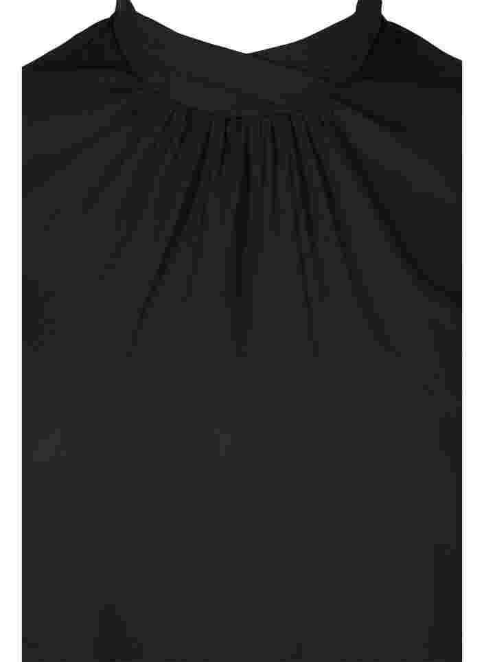 Korkeakauluksinen pusero pitkillä läpinäkyvillä ihoilla, Black, Packshot image number 2