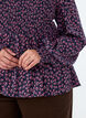 Pusero kuminauhayl&auml;osalla ja kukkakuosilla, Sininen, Model image number 3