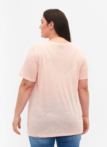 T-paita niiteillä ja pyöreällä pääntiellä, Pale Blush, Model image number 1