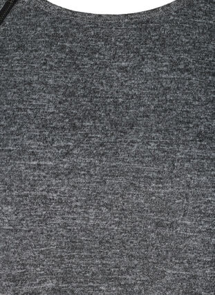 Meleerattu pusero vetoketjuyksityiskohdalla, Dark Grey Melange, Packshot image number 2