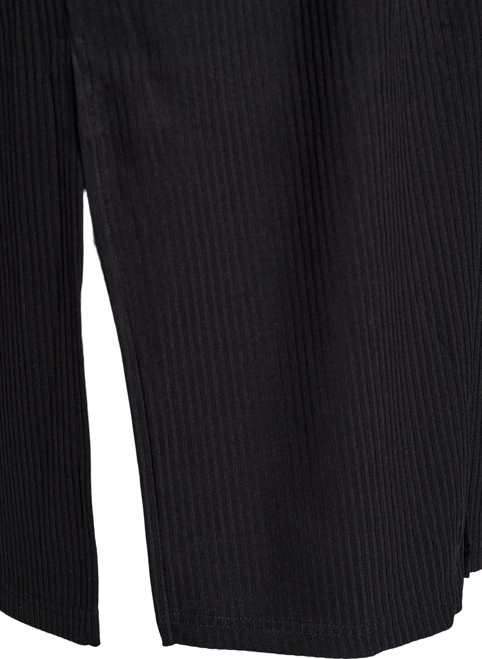 Zizzi Maximekko jersey-kankaasta kauluksella ja lyhyill&auml; hihoilla, Musta, Packshot image number 3