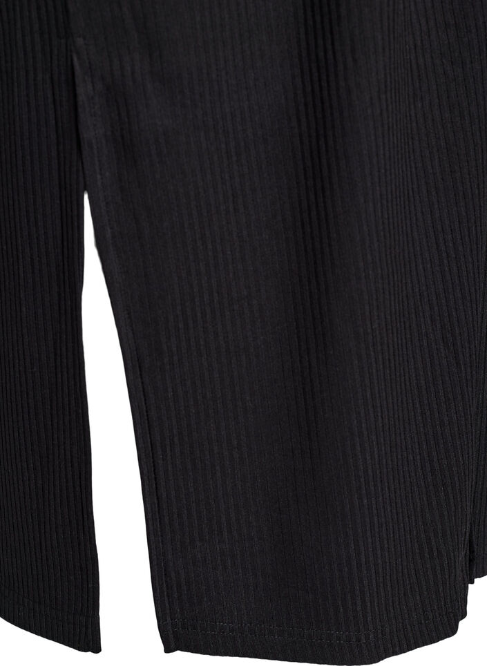 Maximekko jersey-kankaasta kauluksella ja lyhyillä hihoilla, Musta, Packshot image number 3