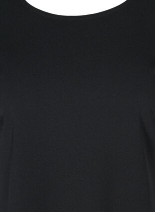 Lyhythihainen mekko pyöreällä pääntiellä , Black, Packshot image number 2