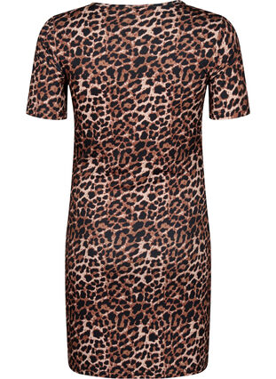 Tyköistuva leopardikuvioinen mekko, jossa on aukkokoriste, Leopard AOP, Packshot image number 1