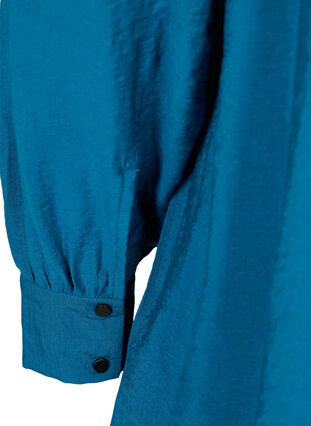 Pitkä yksivärinen paita viskoosisekoitteesta, Moroccan Blue, Packshot image number 3