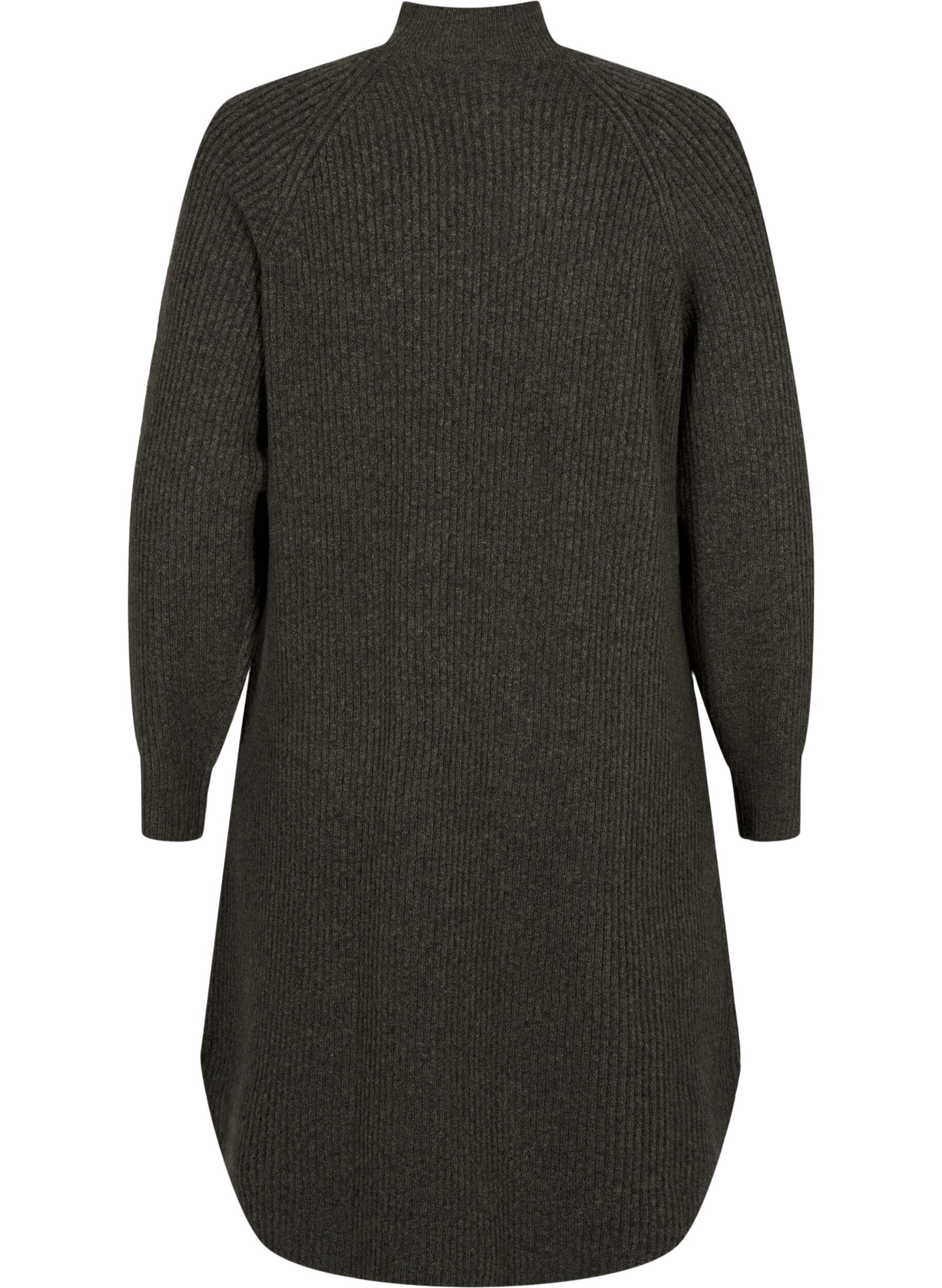 Zizzi Pitk&auml;hihainen neulemekko, jossa on korkea kaulus, Sea Turtle Mel., Packshot image number 1