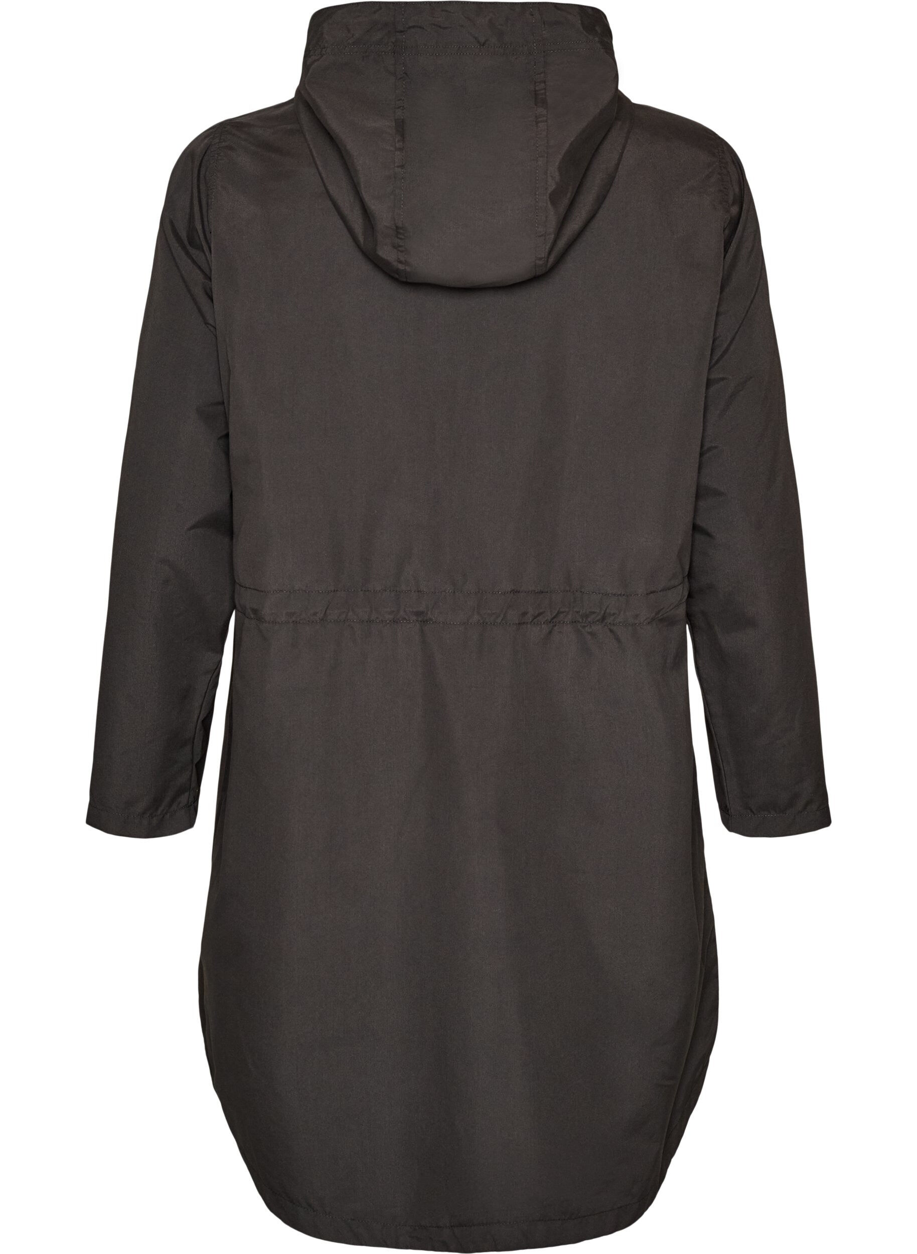 ZizziKevyt hupullinen parka, Musta, Packshot image number 1
