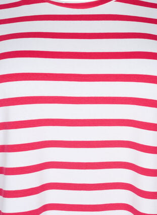 Raidallinen t-paita luomupuuvillaa, Bright Rose Stripes, Packshot image number 2