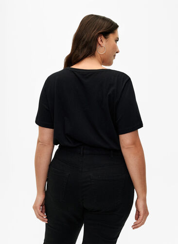 Puuvillainen T-paita painatuksella, Black W. Love, Model image number 1