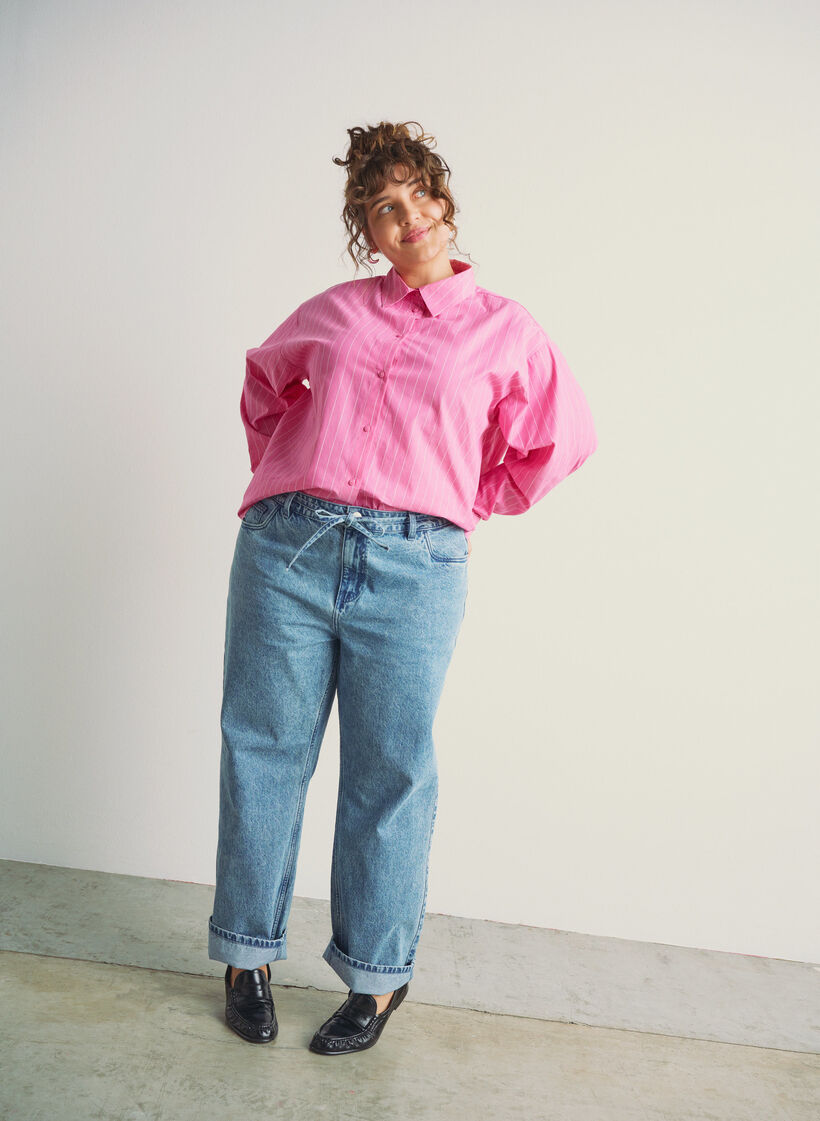 Suoristavat farkut solmittavalla vy&ouml;ll&auml;, Sininen, Image image number 0