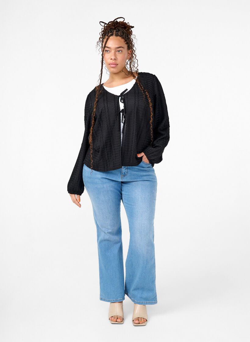 Neuletakki nauhoilla, Black, Model image number 2