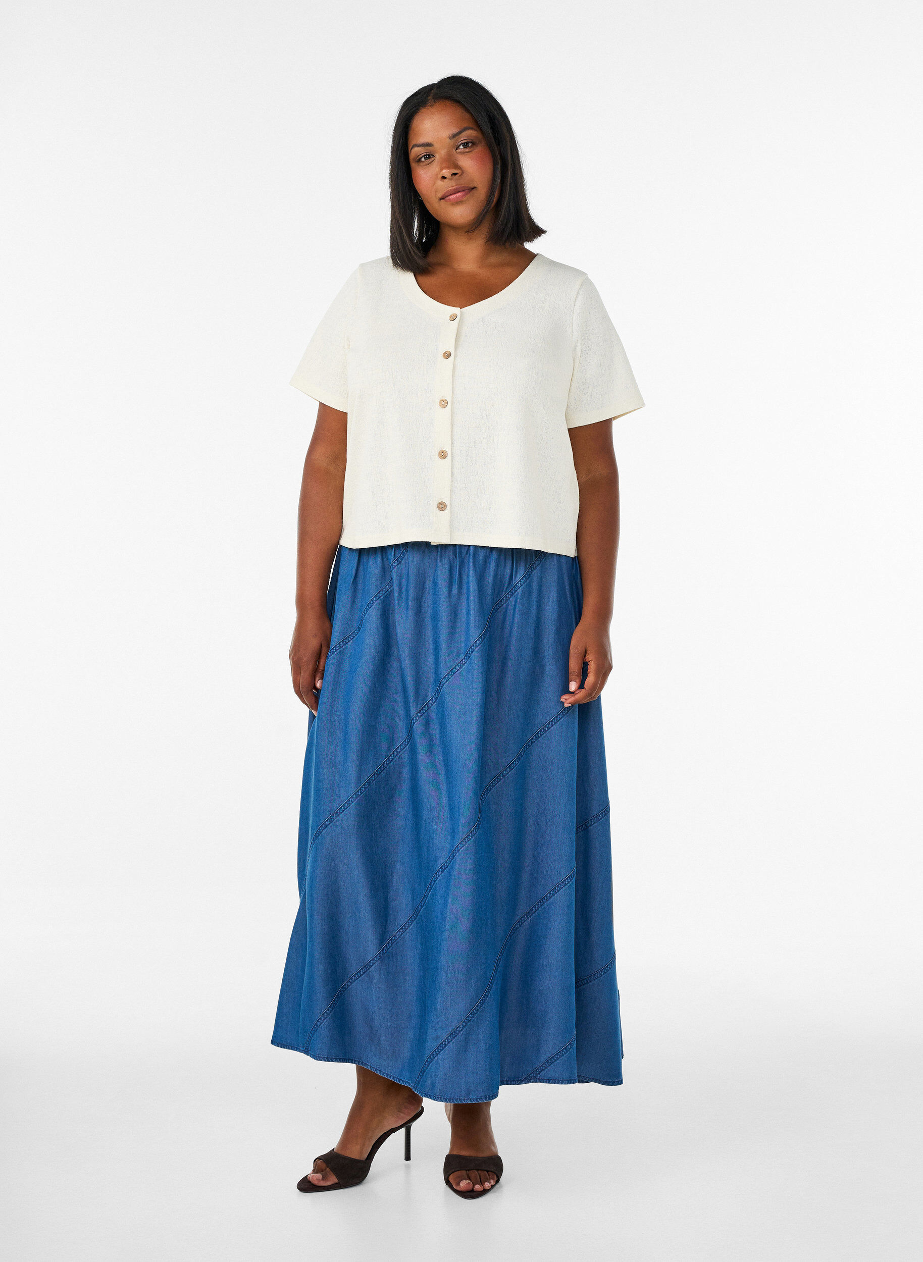ZizziDenim-look maxi -hame TENCEL&trade; Lyocellista, Sininen, Model image number 0