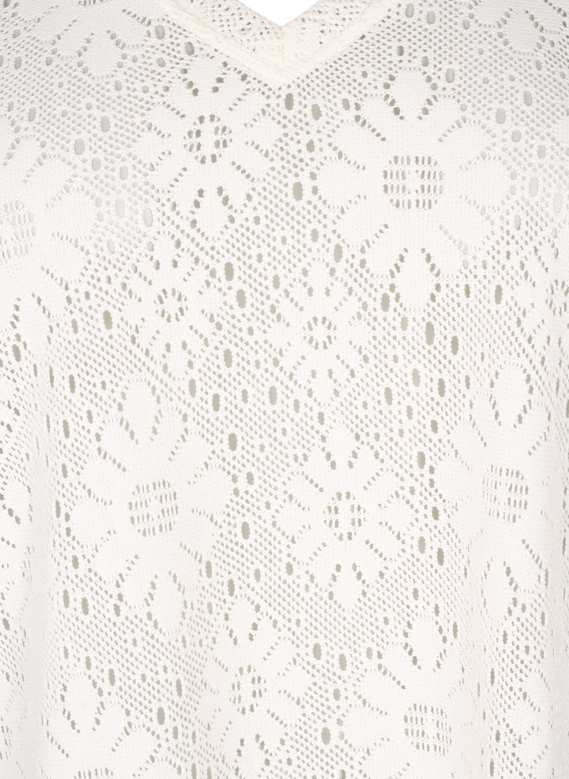 Zizzi Pusero avokuviolla ja lyhyill&auml; hihoilla, Beige, Packshot image number 2