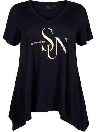 Lyhythihainen puuvillainen t-paita, Black W. Sun, Packshot image number 0