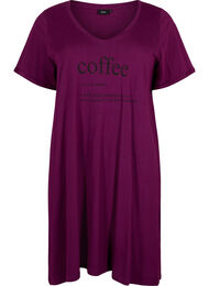 Puuvillainen yömekko painatuksella, D. Purple w. Coffee