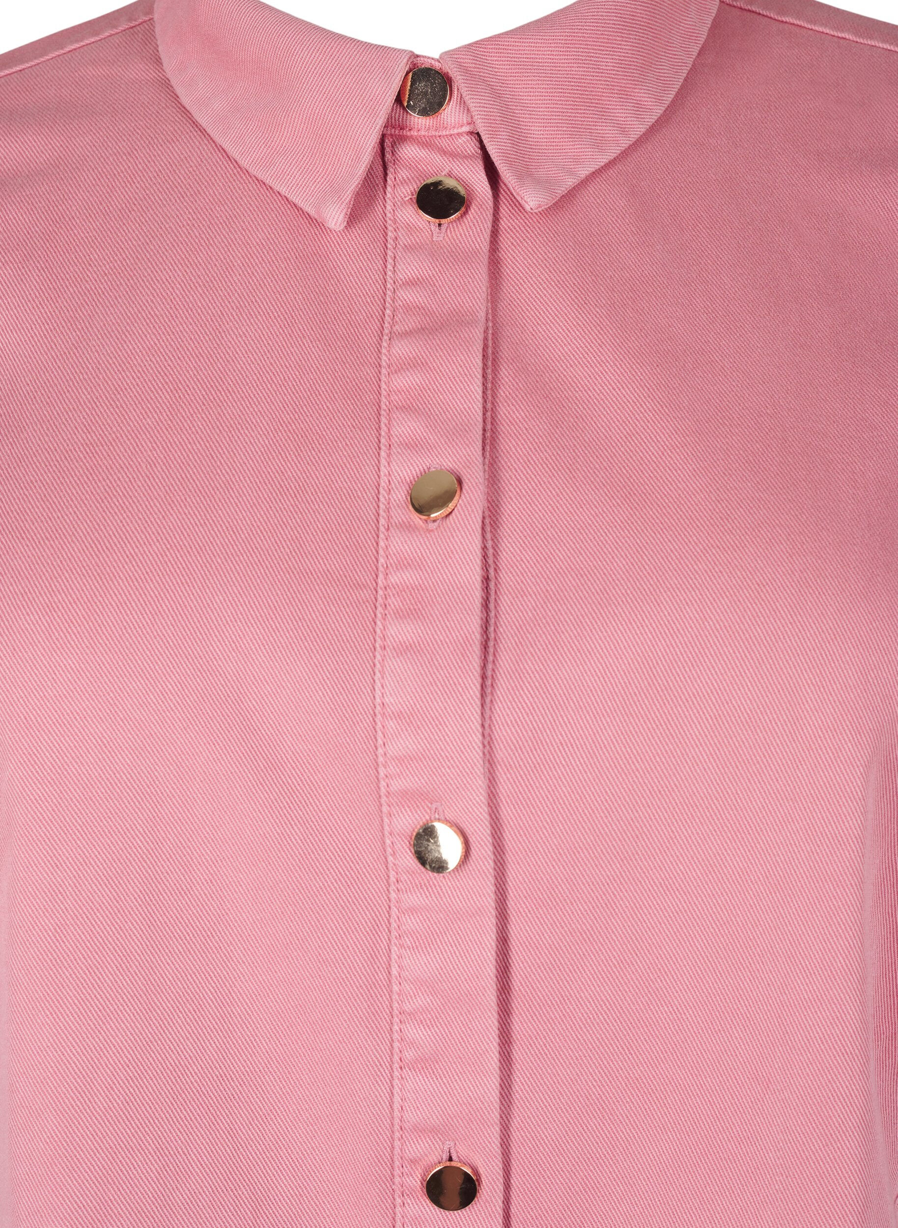 Zizzi V&auml;rillinen farkkupaitamekko, jossa on verkkokoristeita, Heather Rose, Packshot image number 2