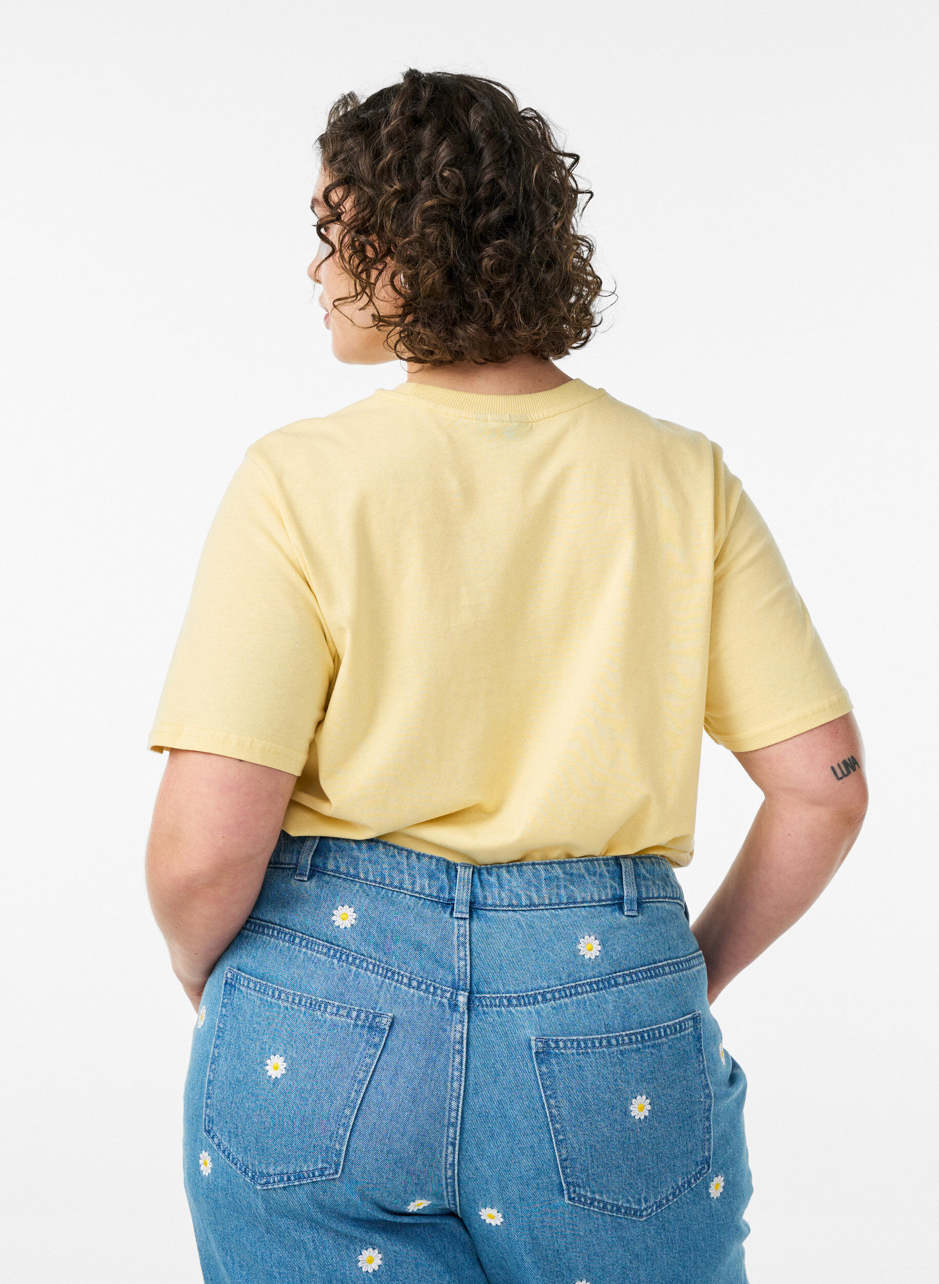 ZizziPuuvillainen T-paita printill&auml;, Keltainen, Model image number 2