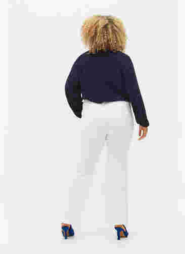 Korkeavyötäröiset Ellen bootcut-farkut, White, Model image number 1