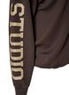 Urheilullinen bomber-neuletakki vetoketjulla ja korkealla kauluksella, Ruskea, Packshot image number 3