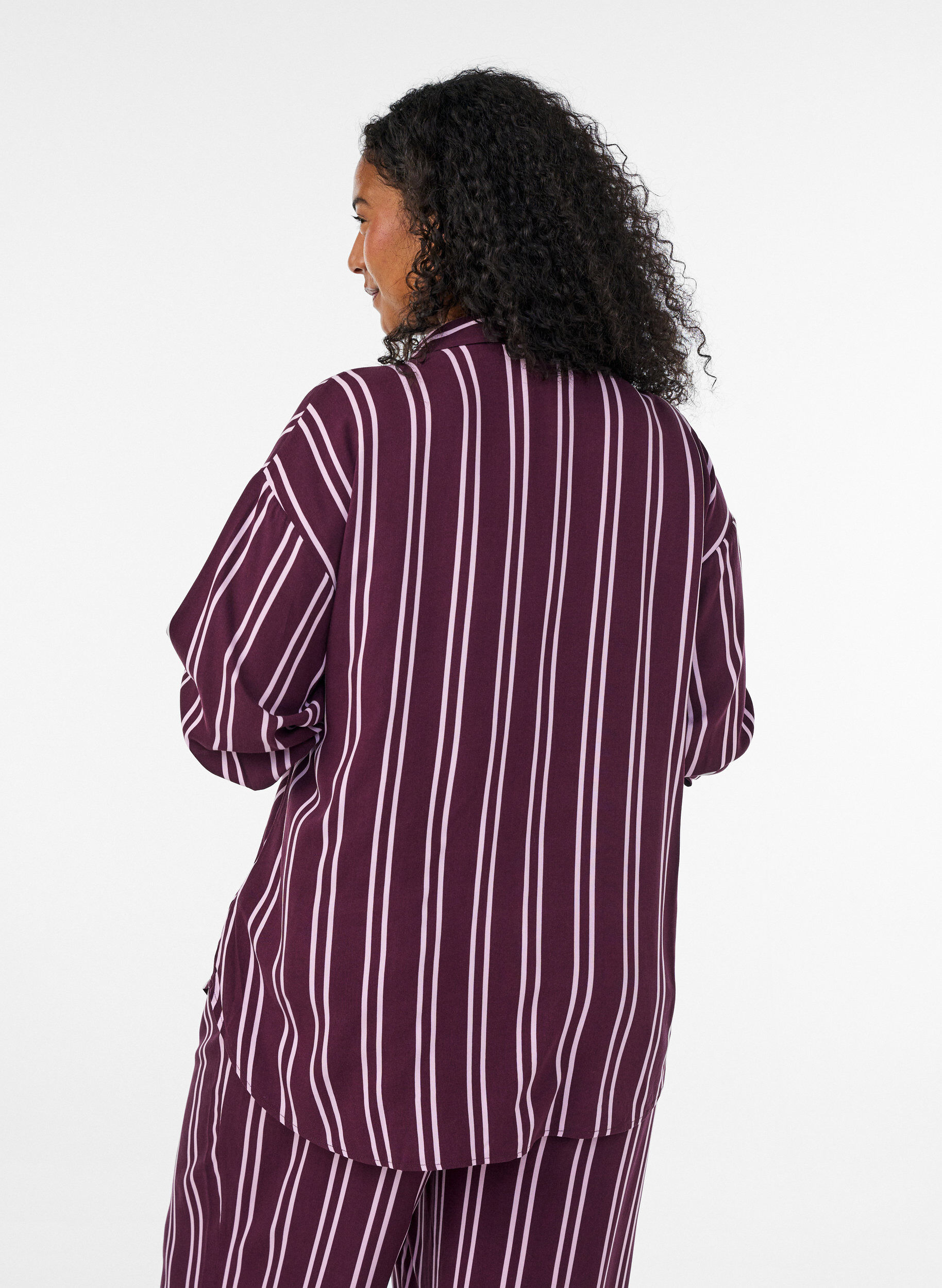 ZizziRaidallinen y&ouml;paita, Tumma Bordeaux, Model image number 2