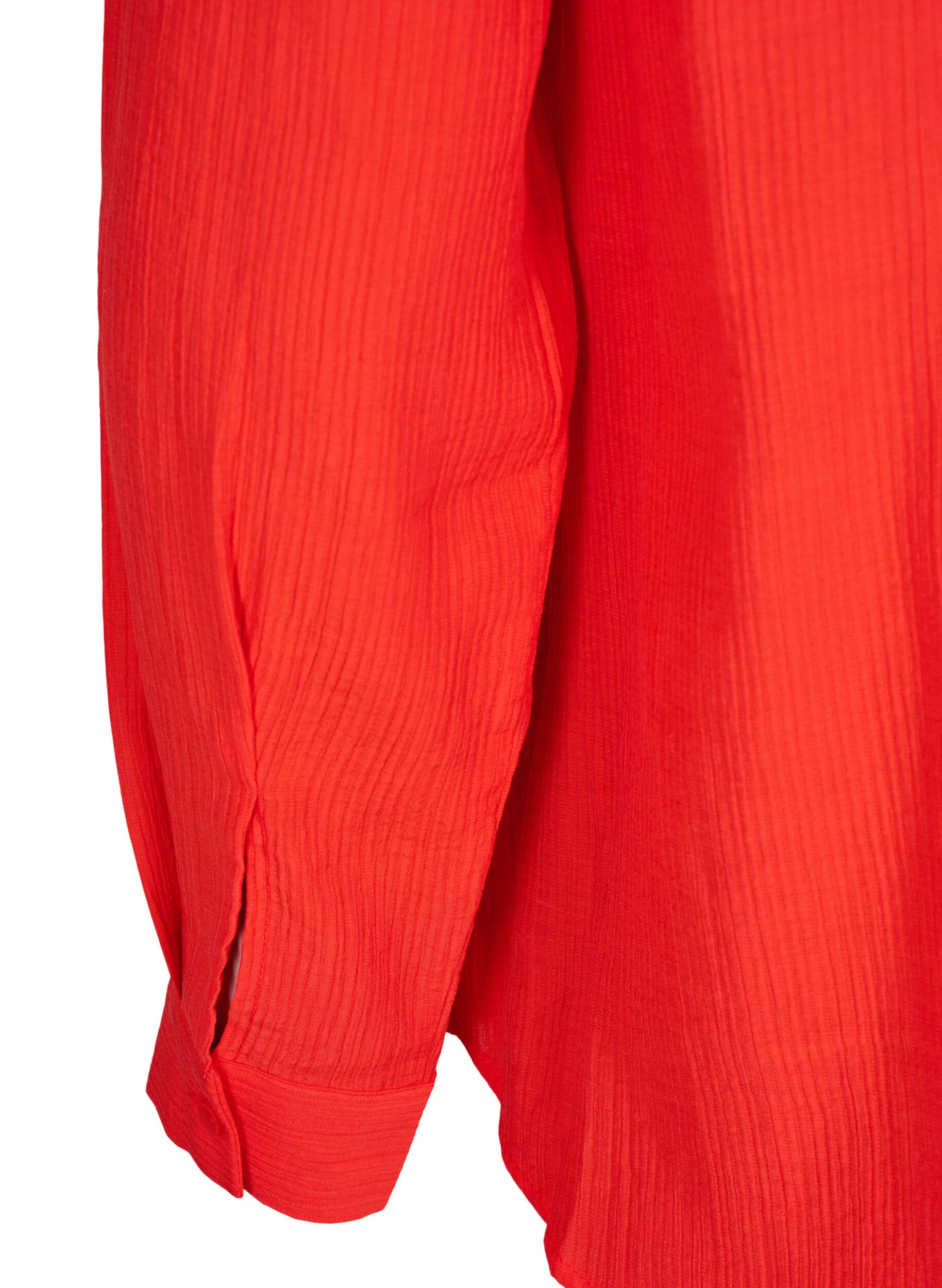 Zizzi Raidallinen tekstuurinen paita., Punainen, Packshot image number 3