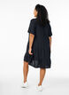 Lyhyt A-linjainen mekko puuvillamusliinista, Musta, Model image number 2