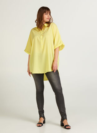 Lyhythihainen pitkä paita, Sunny Lime, Model image number 2