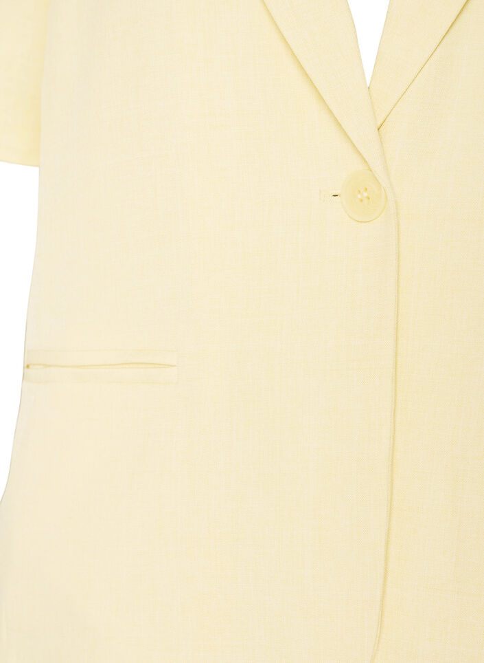 Bleiseri lyhyill&auml; hihoilla ja kaulusk&auml;&auml;nteill&auml;, Keltainen, Packshot image number 2